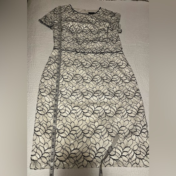 Adrianna Papell Short Sleeves Knee Lenght White and Black Lace Dress size 8 - Picture 7 of 7